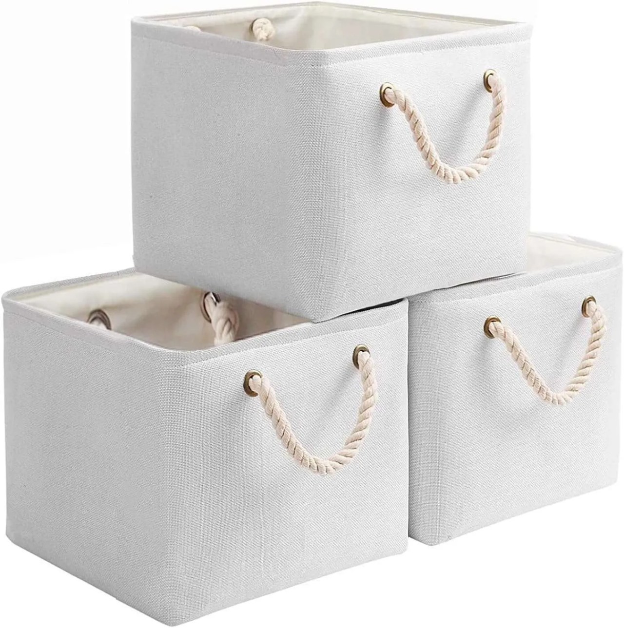 fabric storage baskets with rope handles