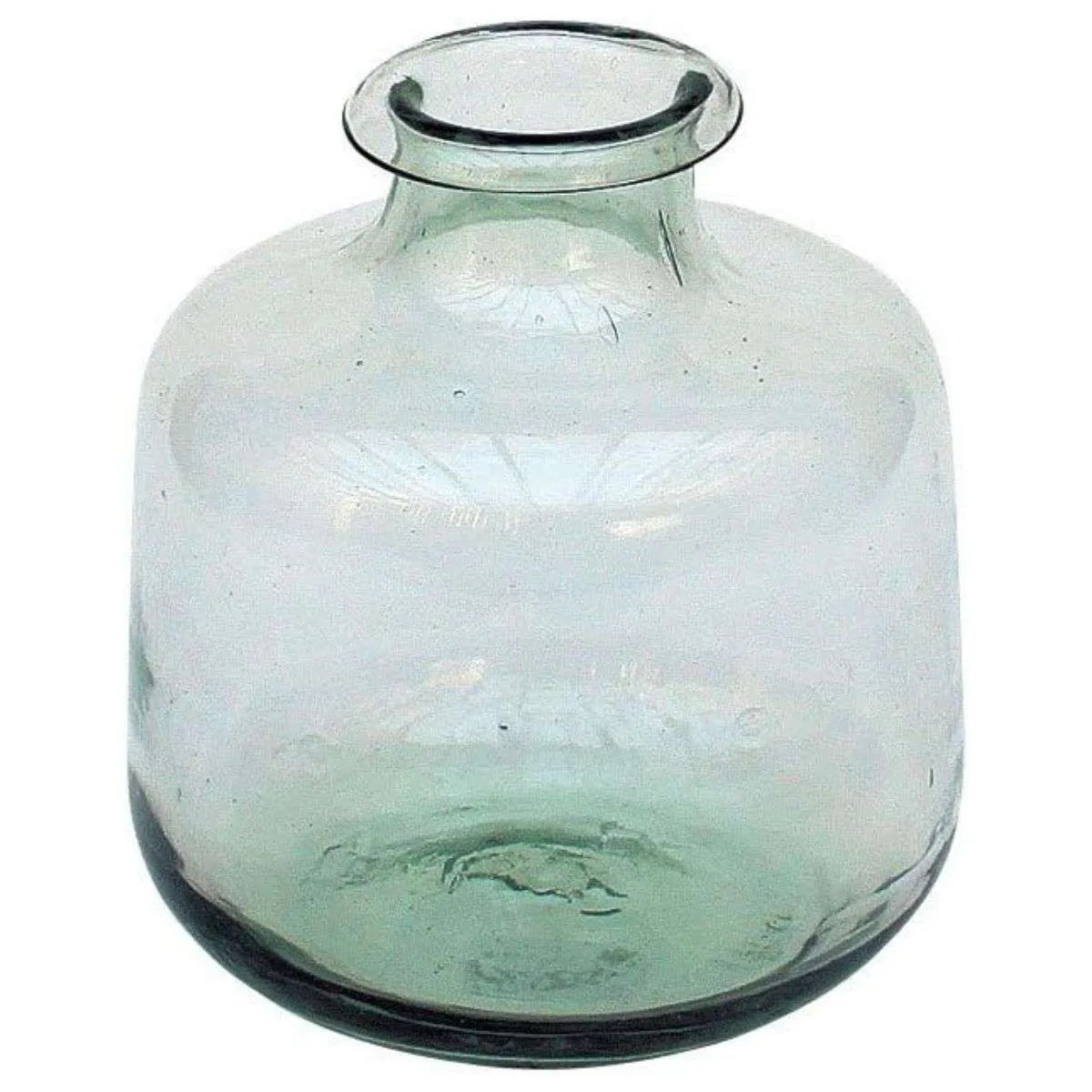 a green recycled glass vase