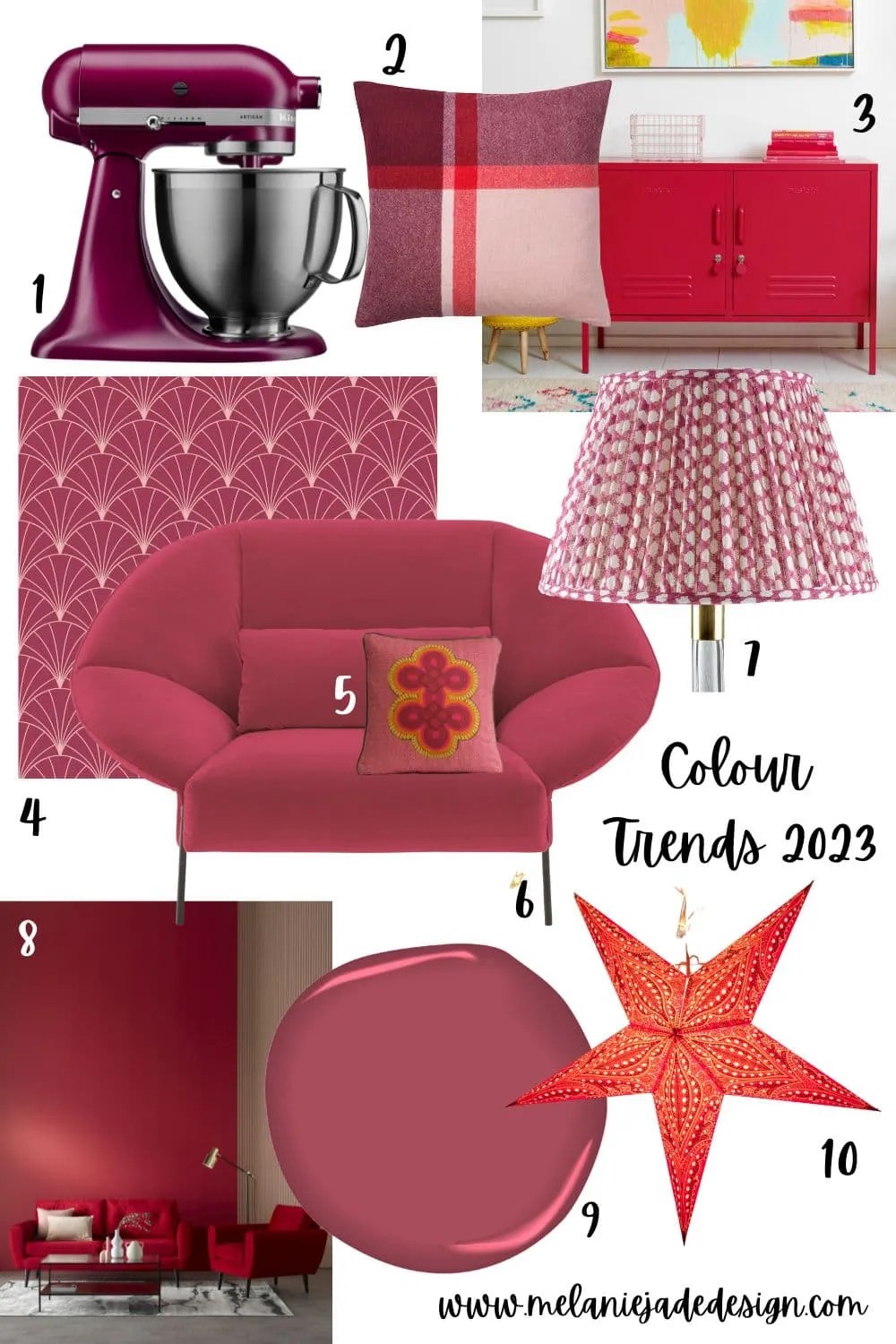 mood board of red products 