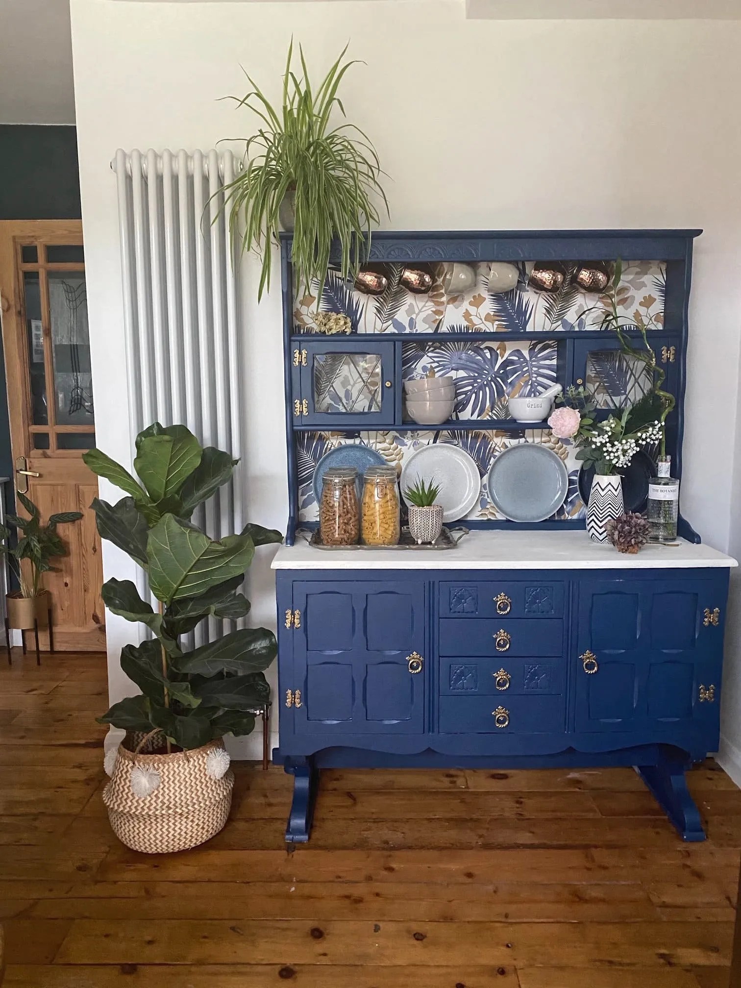 Upcycled Welsh Dresser – How to Transform with Paint and Wallpaper
