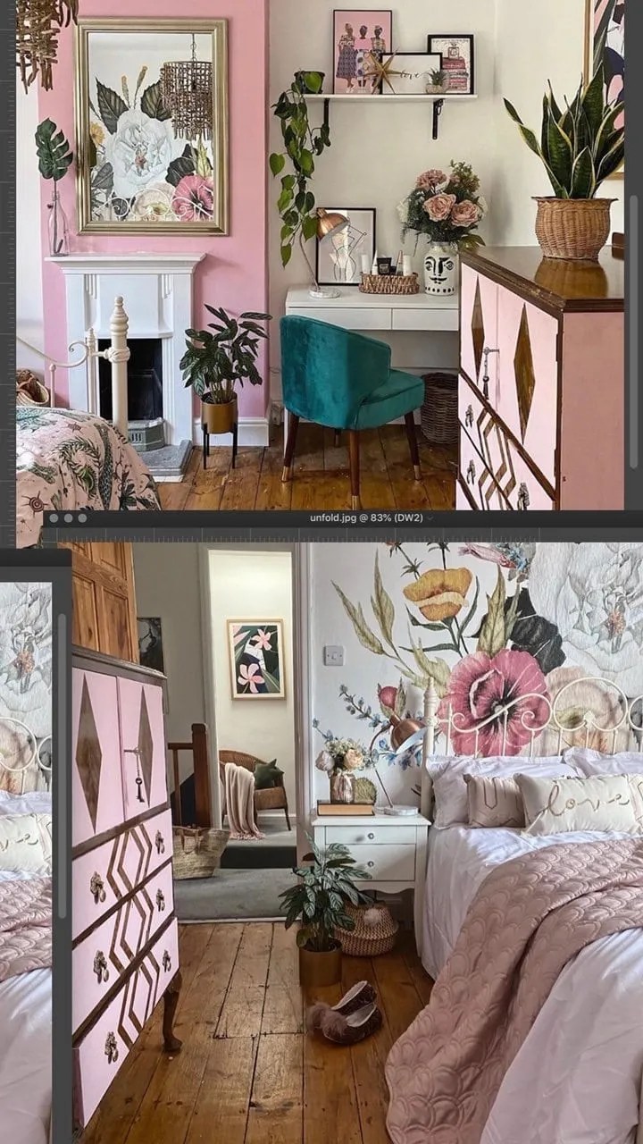 bedroom, colour, bedroom colour, color, colour inspiration, color inspiration, bedroom inspiration, bedding, shades, blue, green, pink, mustard, pink bedroom, grey bedroom, interiors, interior design, home decor
