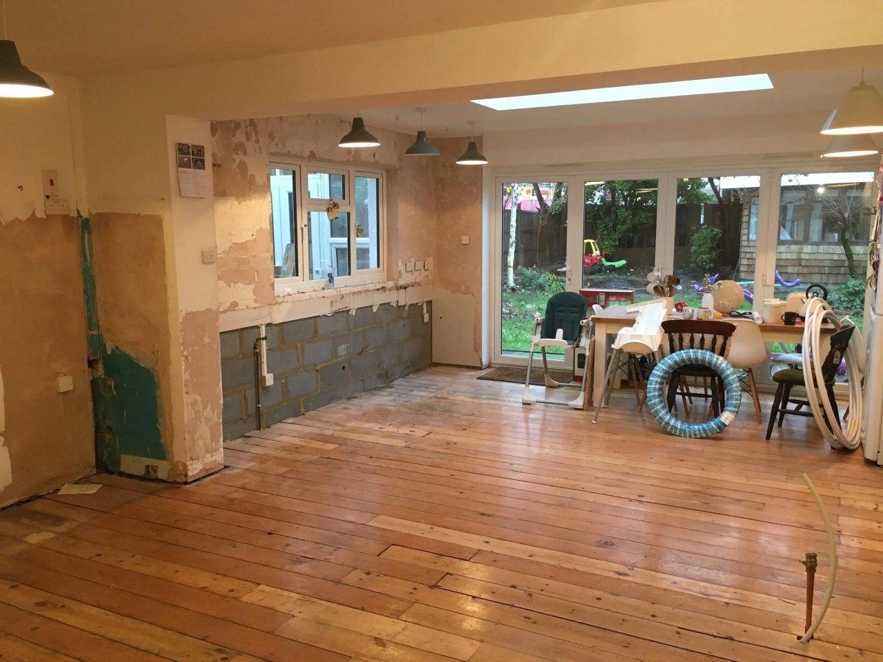 a kitchen being renovated