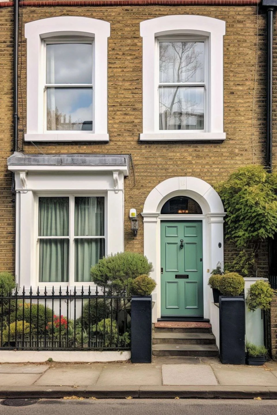 a georgian brick house with sash windows