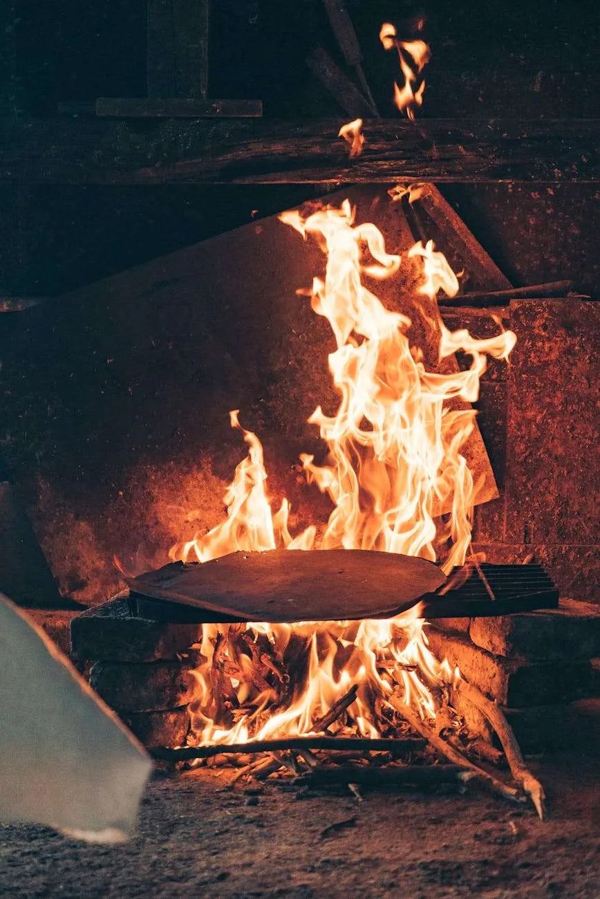 blue corn tortilla roasting in fireplace