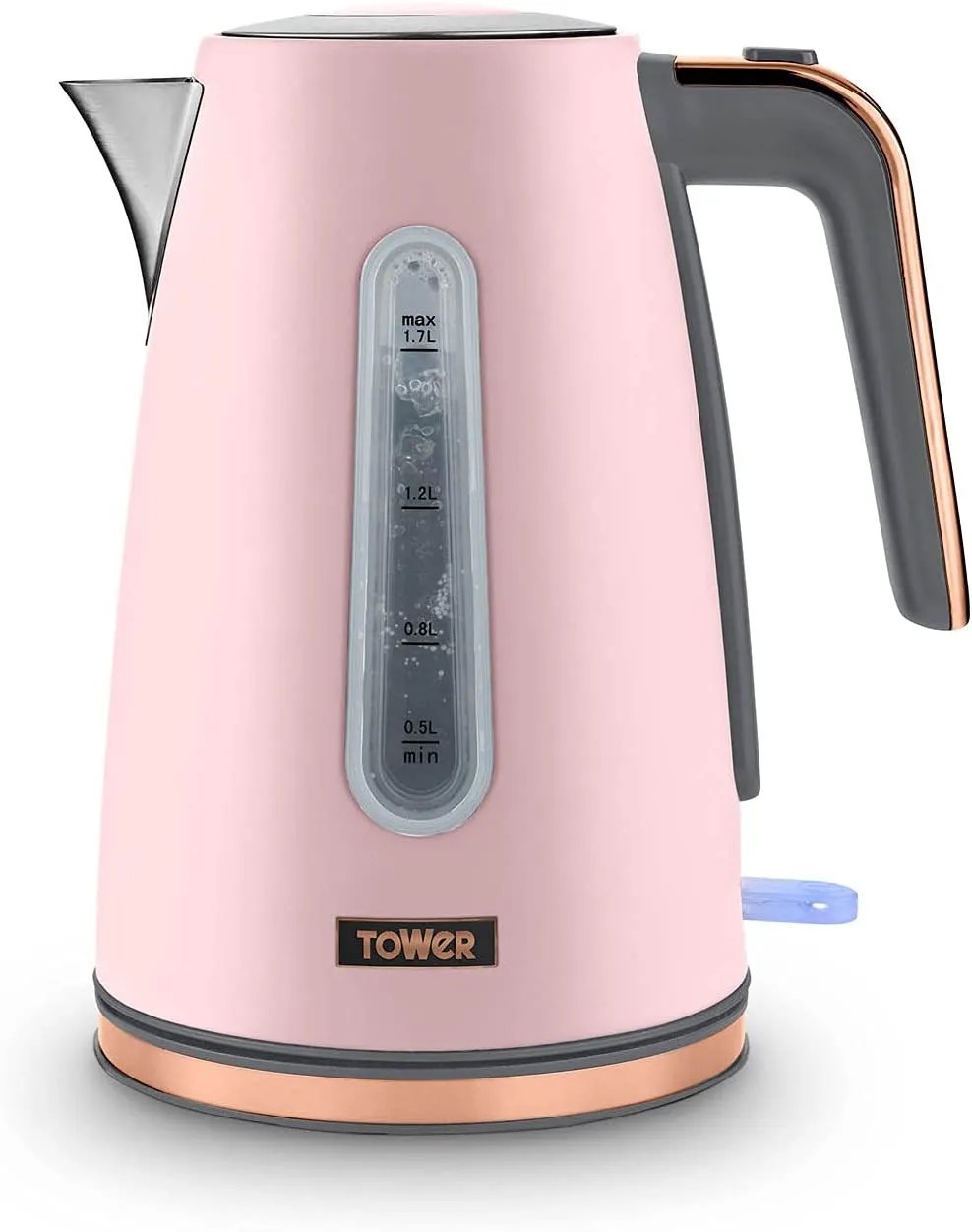 Pink electric kettle with copper base