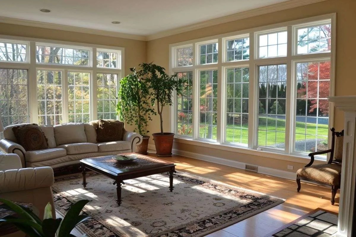 large windows in the living room