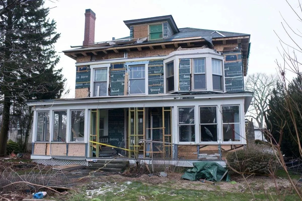 a house having its windows replaced